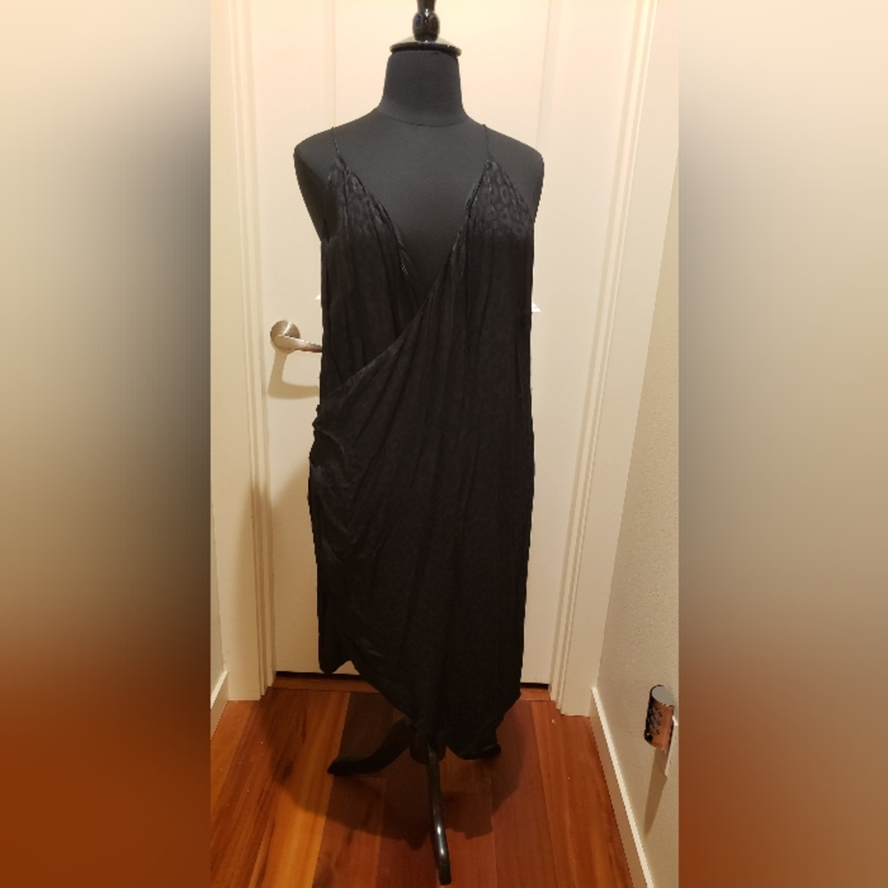 Cushnie Black Animal Print Womans Plus Faux Wrap Dress